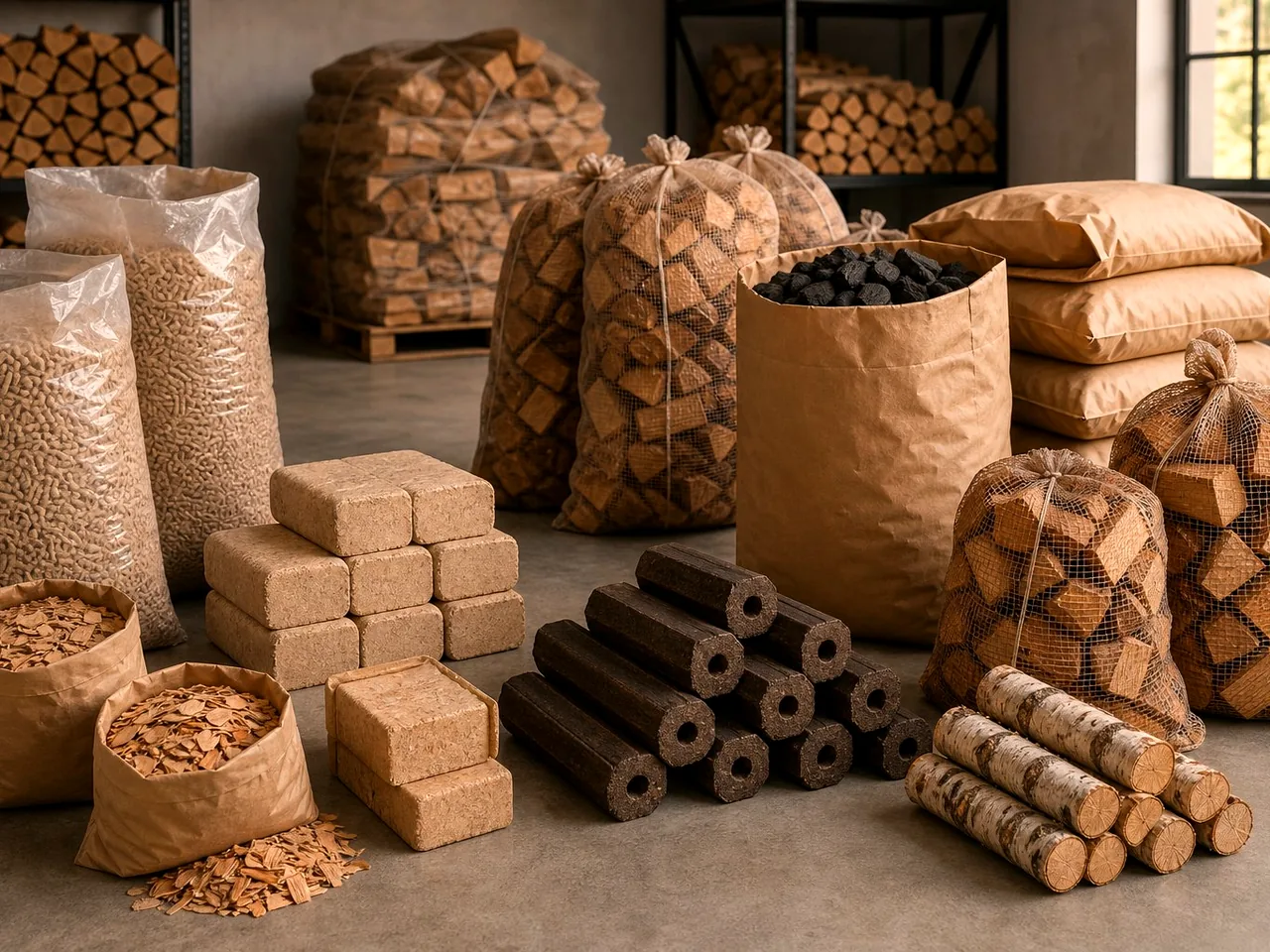 Топливные брикеты RUF из берёзы в Куровском